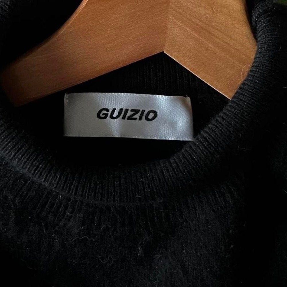 Guizio Black Holiday Angora Blend Mock Neck Knit Sweater 🖤